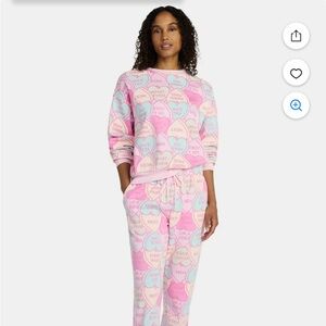 Wound Up Pink and Blue Heart Print Joggers